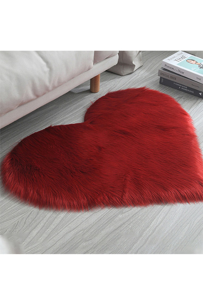 EHOME سجادة على شكل قلب، سجادة ناعمة مزيفة للغرفة، سجادة باب على شكل قلب لغرف...