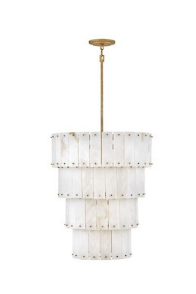 RONİSU AYDINLATMA Aurea 4 Katlı Sarkıt Mermer Avize – Yüksek Tavan Uyumlu Lük...