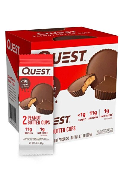 Quest أكواب زبدة الفول السوداني، 42 غرام، عبوة من 12 قطعة