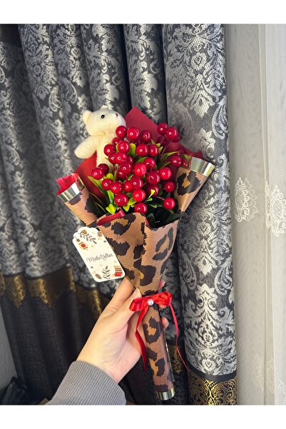 SATENCE STORE Non-Fading Kokina Bouquet with Plush Teddy Bear Detail