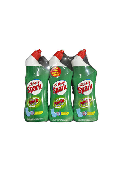 Spark منظف مراحيض، مزيل قوي للبقع، حماية من الجراثيم، رائحة منعشة، أخضر (عبوة من 3 × 750 مل)
