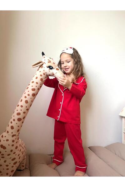 DİVİSTA Set de pijamale roșii elegante pentru fetiță bumbac 100%