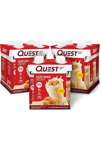Quest مخفوق بروتين بنكهة الكراميل المملح، 325 مل، عبوة من 12 كيسًا