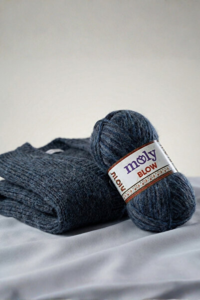 Moly Blow Tüylü Örgü İpi 100gr - [Color No: 121] - Yumuşak Melanj Dokulu Kazak ve Hırka İpi