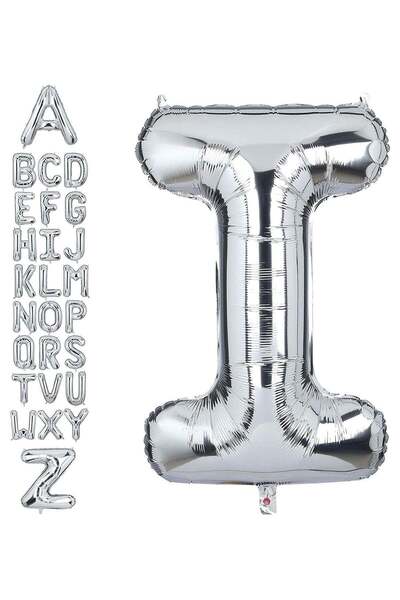 Goldedge بالون مايلر فضي عملاق على شكل حرف I مقاس 32 بوصة