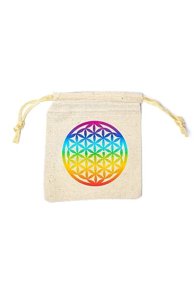 bag Saculet din bumbac Floarea Vietii -- 10x11cm