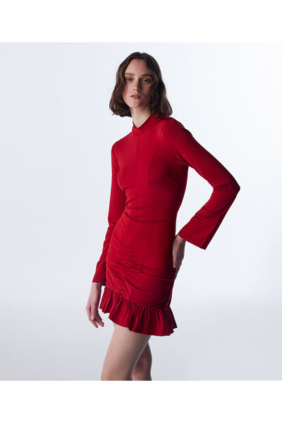 Twist VOLANLI DAR KESİM ELBİSE