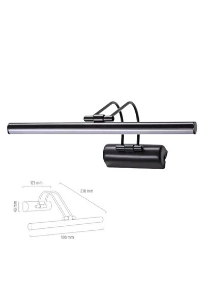 Merve 9w 50cm Siyah Flüt Aplik Gün Işığı