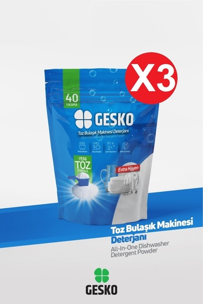 GESKO Toz Bulaşık Makinesi Deterjanı Hepsi Bir Arada 120 Yıkama Ölçekli