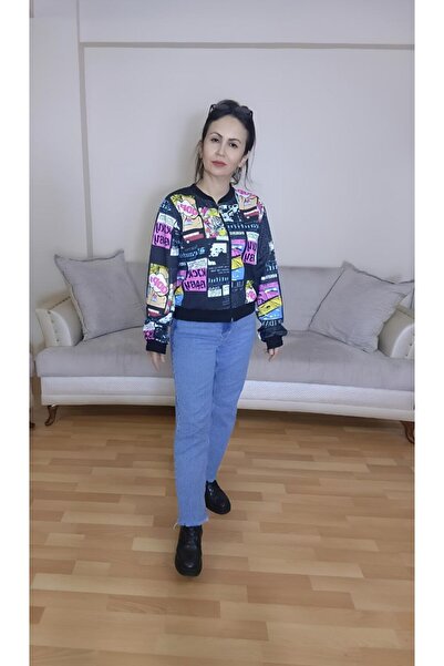 Buti Unlined Transitional Patterned Zippered Bomber Jacket
