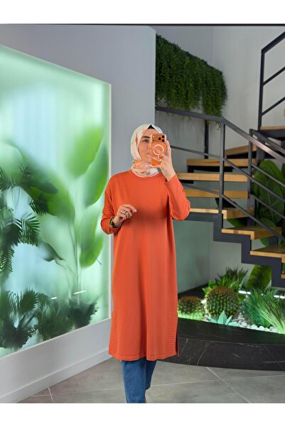 Armine Trend Stripe Detailed Knitwear 25Ytd4117 Peach