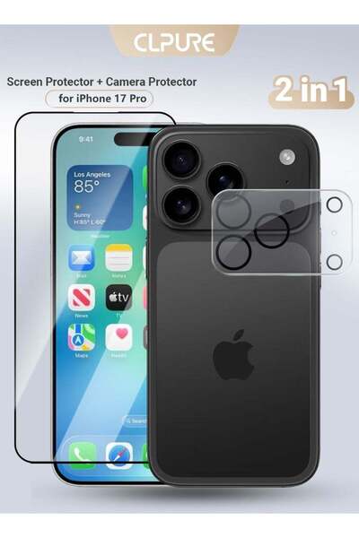 CLPURE واقي شاشة 2 في 1 لهاتف iPhone 17 Pro + واقي عدسة الكاميرا، تغطية كاملة...