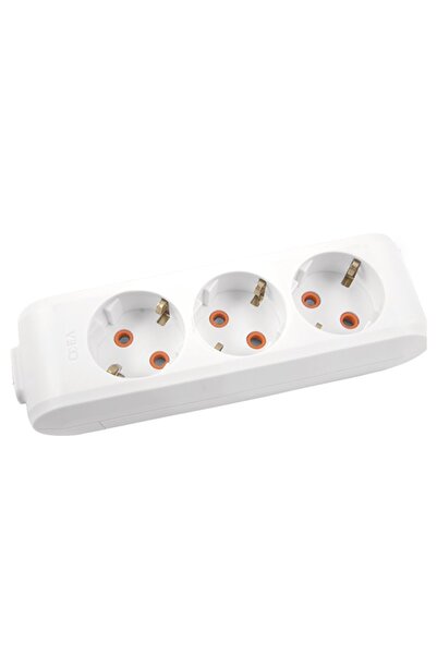 VİKO MULTİLET ÜÇLÜ PRİZ TOPRAKLI KLEMENSLİ ÇOCUK KORUMA BEYAZ /