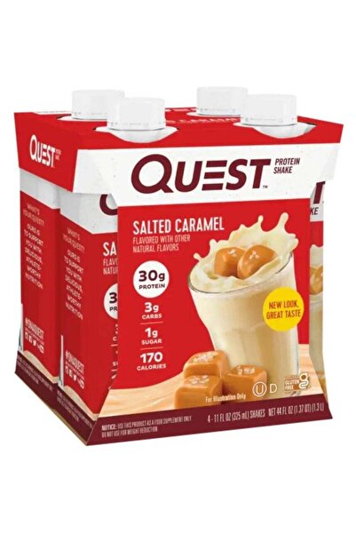 Quest مخفوق بروتين بنكهة الكراميل المملح، ٣٢٥ مل، عبوة من ٤ قطع