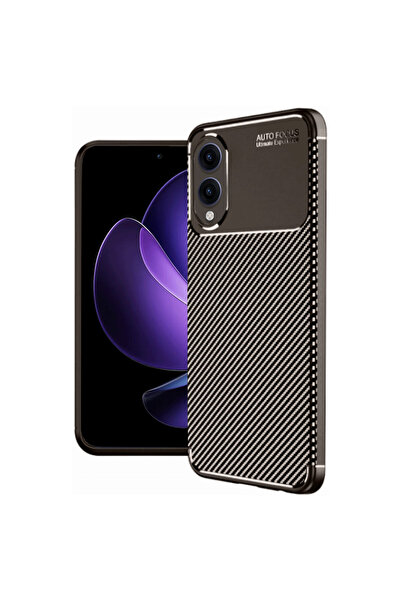 NewFace حافظة سامسونج جالاكسي S25 ايدج ذات غطاء كربوني بتركيز تلقائي - بني