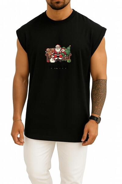 Bahriyeli Collection قصة فضفاضة فريندز يير كريسمس جست مطبوع أتلت