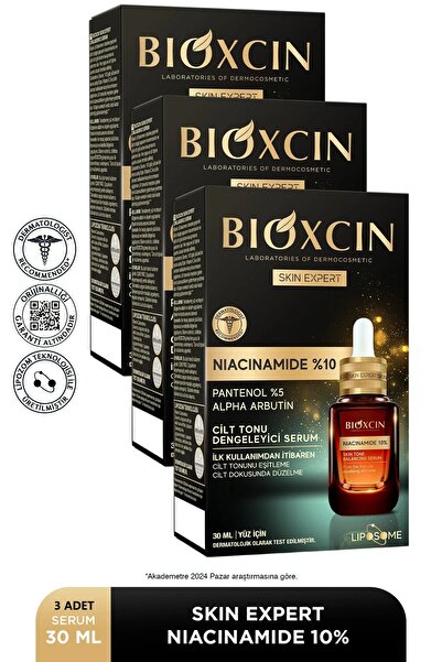 Bioxcin Niacinamide 10% Serum 3X30 ml - Panthenol 5% Alpha Arbutin Tone Balancing Facial Serum