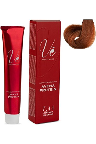 Ve Beauty Care Hair Color Cream #7.44 Copper Blonde – Permanent Hair Dye with...