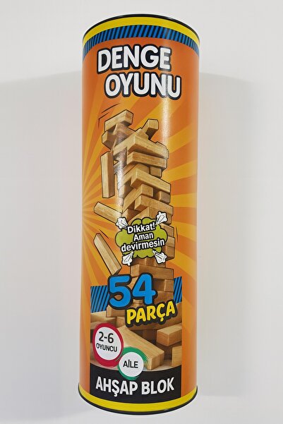 TİFOYS لعبة التوازن – 54 قطعة (خشب طبيعي، علبة أسطوانية)