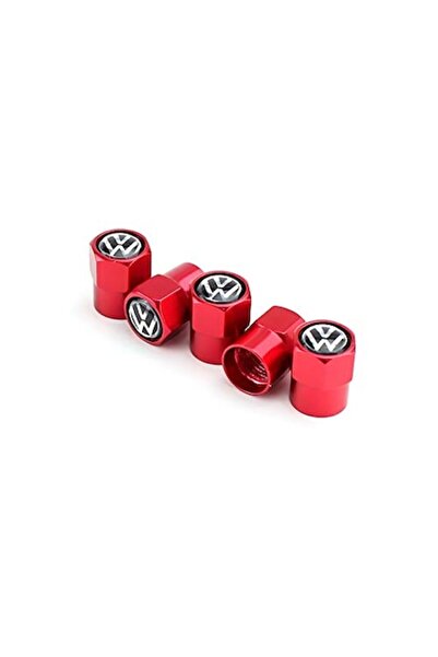 SARPHOME Set de 4 capace de supapă auto din aluminiu, hexagonale, Volkswagen, roșii