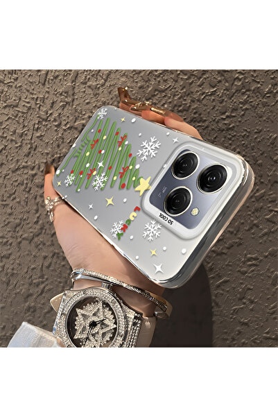 ucuc حافظة سيليكون مضادة للسقوط بنمط شجرة عيد الميلاد متوافقة مع هاتف Tecno S...