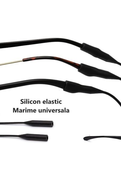 Sarphia Store Curea din silicon pentru ochelari, suport anti-pierdere, 55 cm, neagră