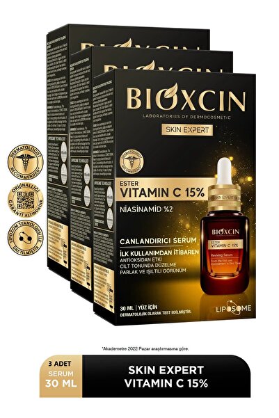 Bioxcin Vitamin C 15% Revitalizing Serum 3X30 ml - C Ester Niacinamide (Vitamin B3)