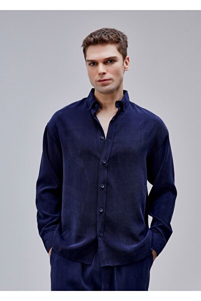 Boris Becker Lacivert Renk Oversize Gömlek