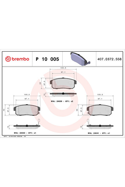 Brembo Set Placute Frana Frana Disc Chevrolet Cruze Infiniti I35 Limuzina
