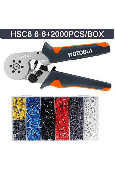 Choice7 أداة تجعيد أطراف الأسلاك HSC8 6-6 (2000 قطعة) - كماشة تجعيد كهربائية ...