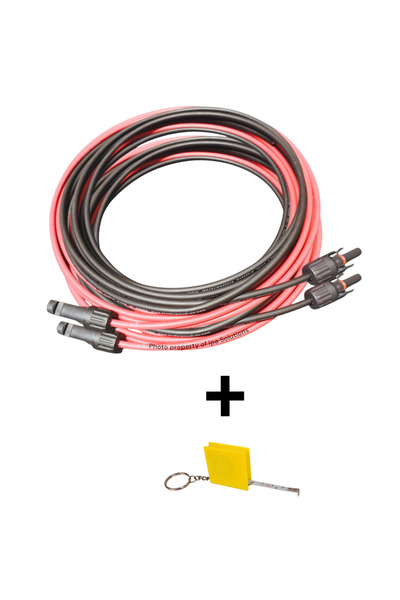 OEM Cable set 7 m red and 7 m black with connectors, 4mm² for solar panel, with mc4 plugs, + 1 meter tape measure