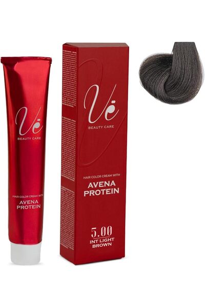 Ve Beauty Care Hair Color Cream #5.00 INT Light Brown – Permanent Hair Dye, 1...