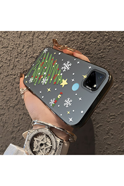 ucuc حافظة سيليكون مضادة للسقوط بنمط شجرة عيد الميلاد متوافقة مع Realme C21Y/...