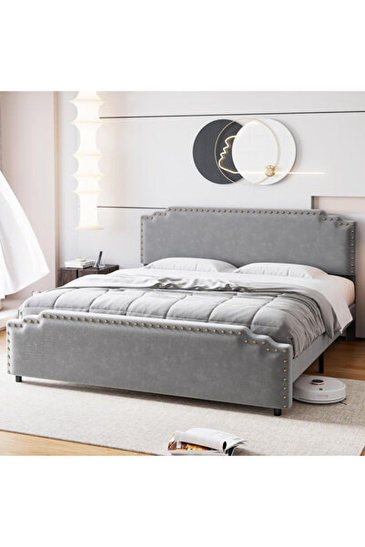 Abdo1996 Jolin Velvet Bed - Gray