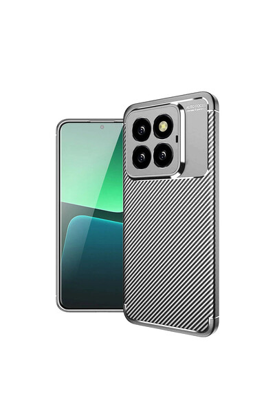 NewFace غطاء حماية لهاتف شاومي مي 14 تي برو مع تركيز تلقائي من الكربون - رمادي