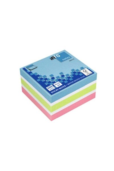 INFO NOTES ملاحظات لاصقة من إنفونوتس، 400 ورقة، 75 × 75 مم، ألوان زاهية، صنع في ألمانيا