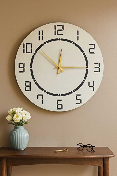 mrchediyesepeti 40 cm Mdf Wall Clock, Decorative Design, Silent Mechanism, Stylish Home and Office Adds Value No: Mrc07