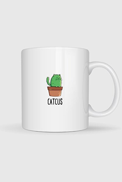 Bahriyeli Collection Catcus - Cactus Cat Printed Mug Cup