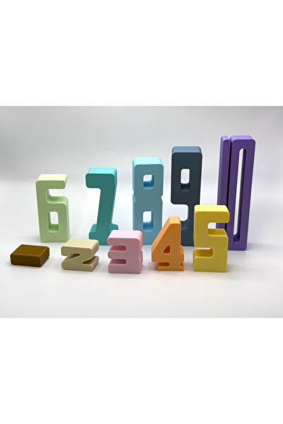 BUNUVER Renkli Sayı Bloklarını Üst Üste Dizme - Montessori Matematik Zeka Eği...