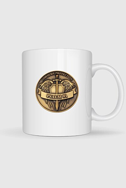 Bahriyeli Collection Psalm91 God Is My Protector Printed Mug Cup
