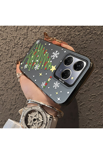 ucuc حافظة سيليكون مضادة للسقوط بنمط شجرة عيد الميلاد متوافقة مع هاتف Tecno S...