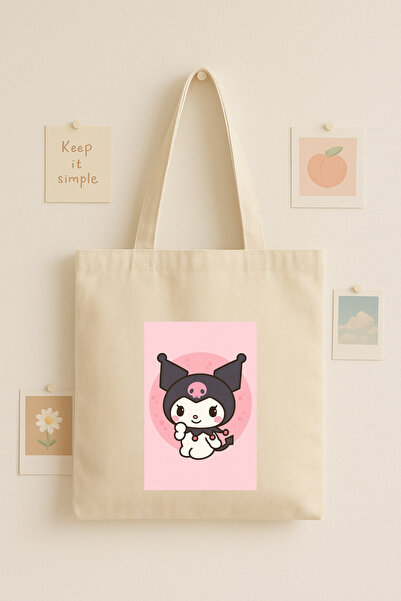Maki Craft Cute Kawaii Pink Detail Character Design Cloth Bag