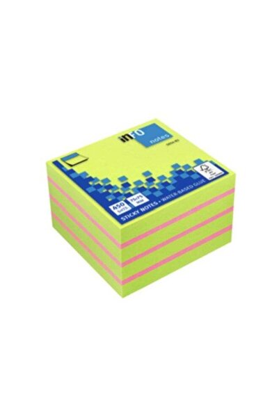 INFO NOTES ملاحظات لاصقة من إنفو نوتس، 450 ورقة، 75 × 75 مم، ألوان زاهية