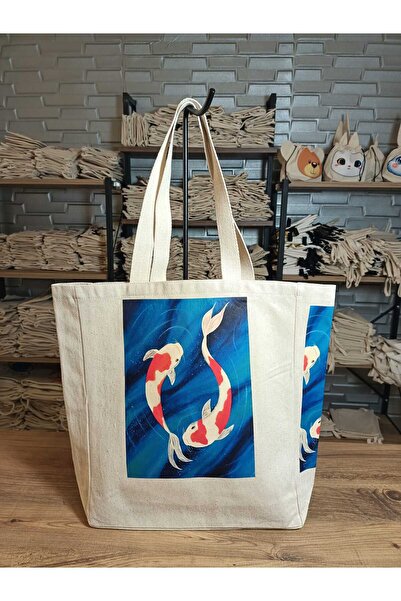 Malika BOHO BALIK SANAT KALIN KANVAS Bez Çanta, Omuz Çantası, Tote Çanta , Ba...