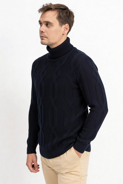 F&K Turtleneck Solid Color Men's Knitwear Sweater