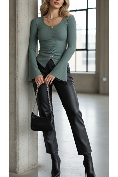 unbranded iresia Yeşil İspanyol Kol Bluz