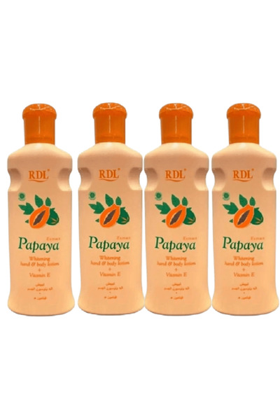 RDL 4 قطع من ار دي ال لوشن البابايا لتبييض اليدين والجسم - 200 مل