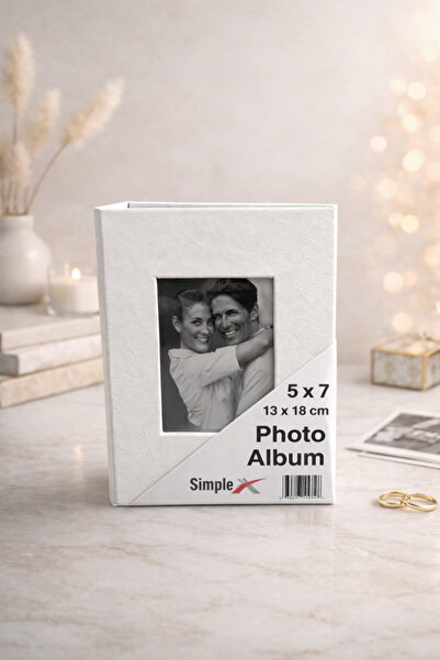 simplex ألبوم صور 13×18 يتسع لـ 100 صورة – غلاف رفيع – أسود / أبيض / عنابي