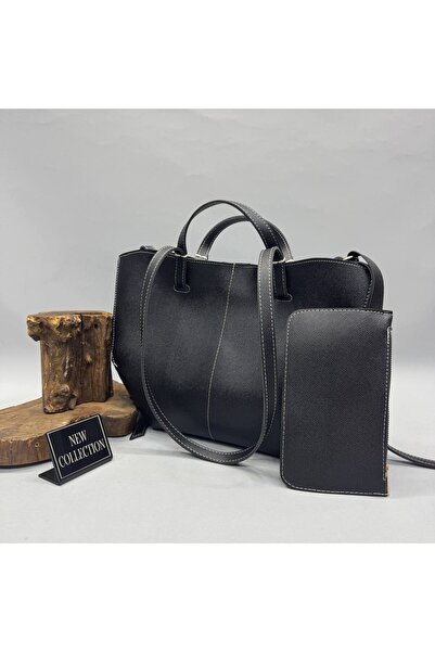 bahwar حقيبة كتف ويد يومية بتفاصيل خياطة – مع محفظة هدية