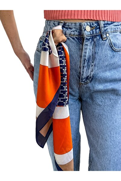 moho Esarfa patrata multicolora din matase satinata, size 70x70 cm